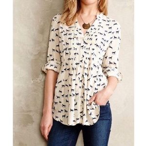 Anthropology Maeve horse  blouse size 12